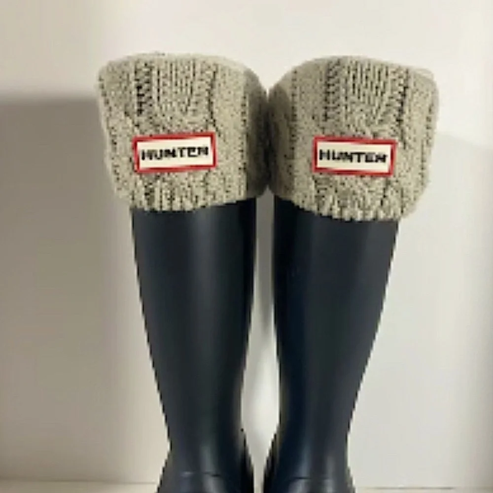 Hunter Kids Boots Socks grey cable knit szXS